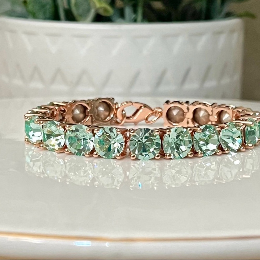 Park Lane Mint Green Impression Bracelet in Rose Gold setting